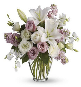 bouquet-rose-gigli-bianchi-rose-rosa