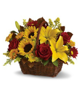 cesto-di-rose-girasoli-e-gigli