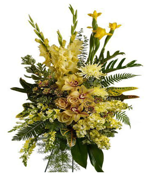 cuscino-lutto-orchidee-fiori-gialli