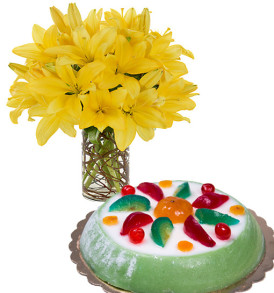 bouquet-di-gigli-con-cassata-siciliana